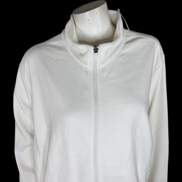 Lands' End Women’s Plus 3X Fleece Jacket Ivory White Full Zip NWOT Winter - Picture 14 of 16